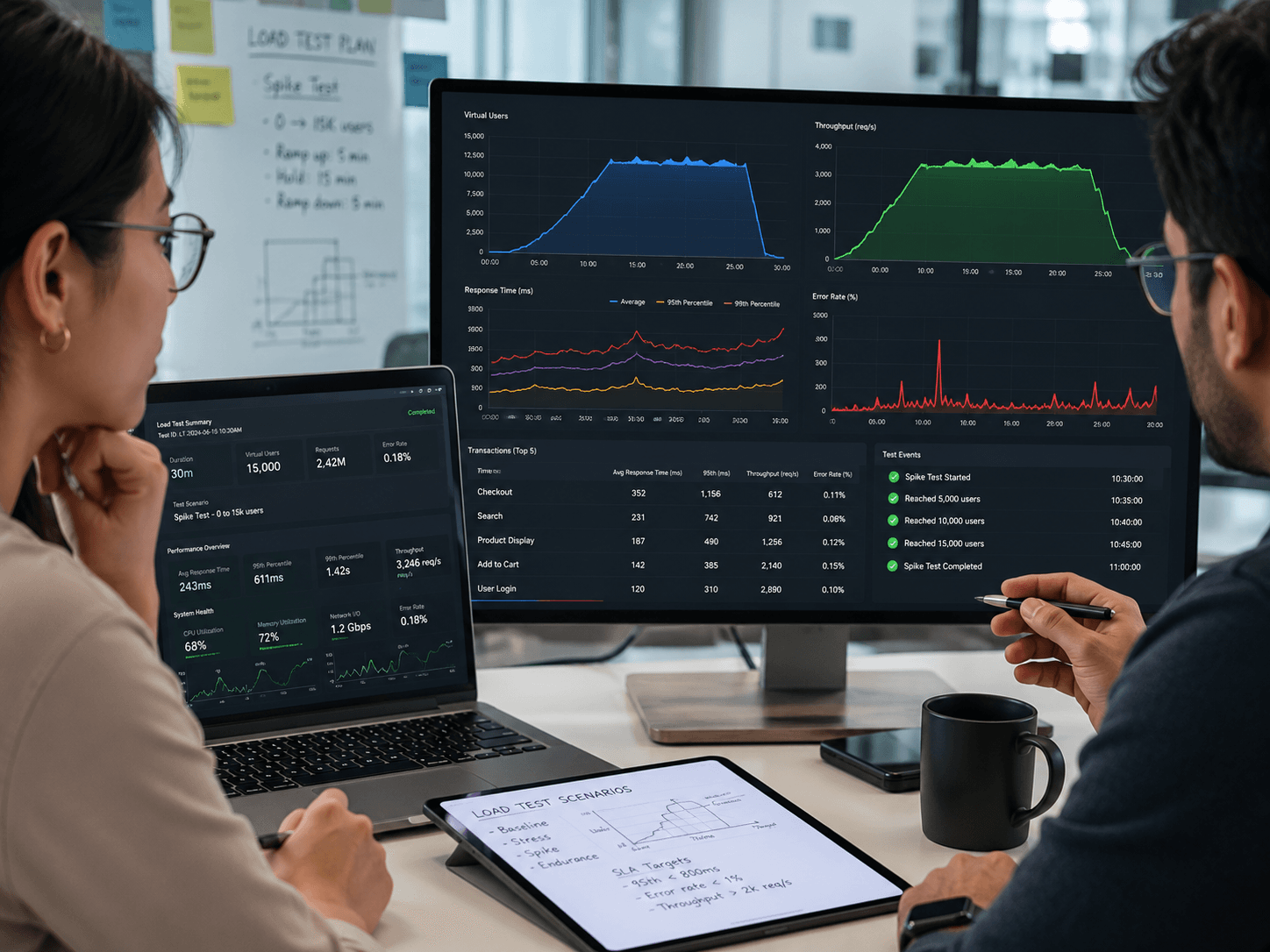 Performance load testing results